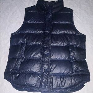 J. Crew nylon rip stop goose down puffer vest women’s small blue